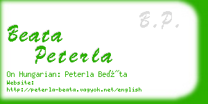 beata peterla business card